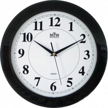 Nástenné hodiny MPM, 2460.90.SW - čierna, 31cm