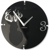 Nástenné akrylové hodiny Jeleň Flex z66d-1, 30 cm, čierne matné