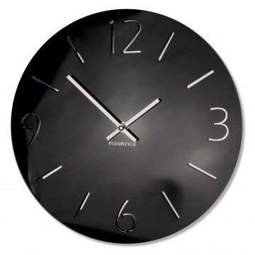 Nástenné akrylové hodiny Slim Flex z111a-1-0-x, 30 cm, čierne lesklé