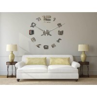3D Nalepovacie hodiny DIY Clock Evevo 8232SXL, zrkadlové, 90-130cm